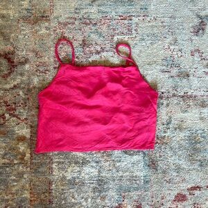 Hot pink silk Zara crop top
